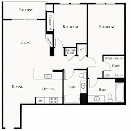 A black and white image of a house floor plan.